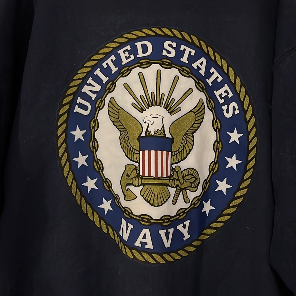 VINTAGE C PORT AND COMPANY UNITED STATES NAVY GRAPHIC SWEATSHIRT NAVY BLU SIZE L - Picture 3 of 11